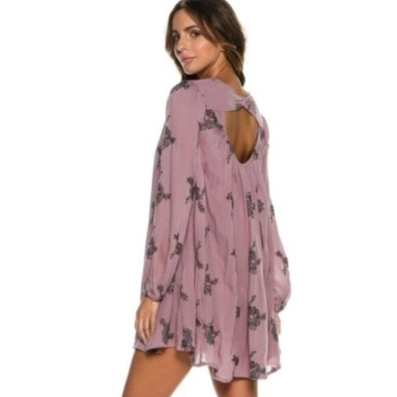 Free People Purple Long Sleeve Emma Dress Size Small - Picture 6 of 6